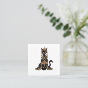 Visite Carré Carte de vœux de chat mariée royale émeraude