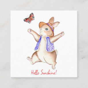 Visite Carré Carte de vœux Lapin de printemps de Bunny Flat