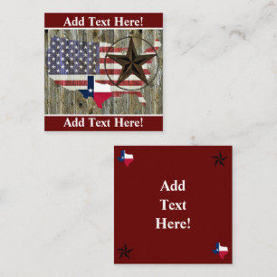 Visite Carré Carte du drapeau de l'État de Texas Lone Star