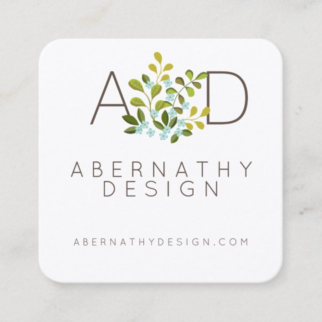 Visite Carré Carte naturelle contemporaine florale moderne de (Devant)