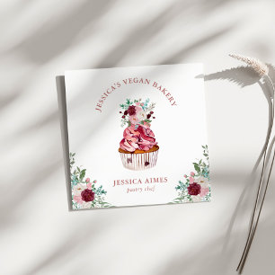 Visite Carré Chef pâtisserie boulangerie Floral Cake Carte de v