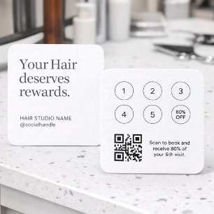 Visite Carré Code QR Carte de Fidélité Minimaliste pour Entrepr