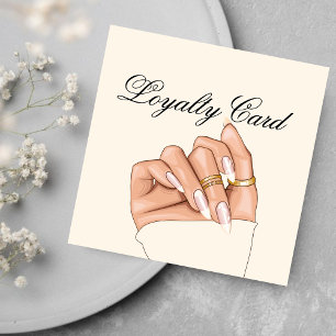 Visite Carré Elégant Chic Nail Salon Manicurist Carte de fidéli