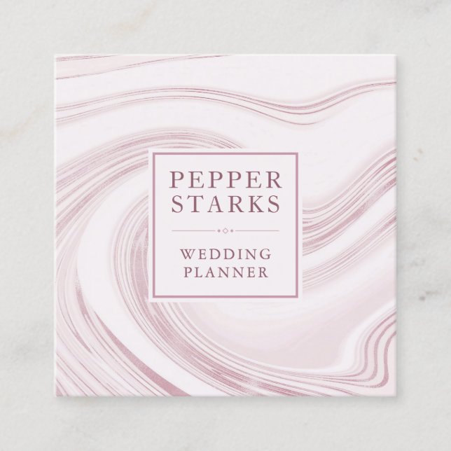 Visite Carré Elégant marbre Abstrait Aquarelle | CARTE DE VISIT (Devant)