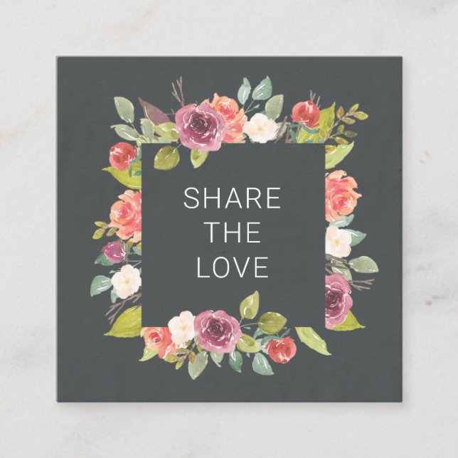 Visite Carré Floral Été Vibrant | Carte de fidélité (Devant)