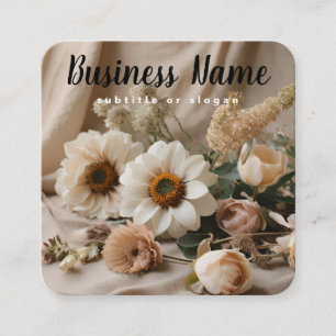 Visite Carré Floral neutre   Esthétique   Boho   Carte de visit