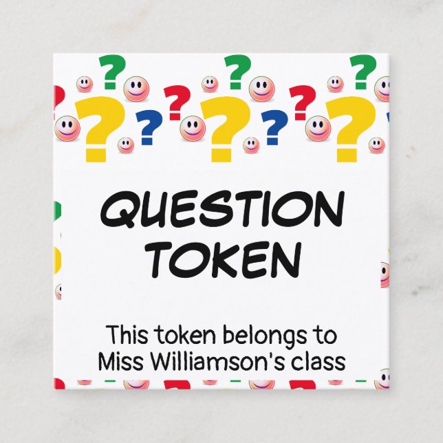 Visite Carré Gestion de classe poser une question carte de jeu (Devant)