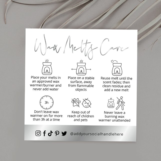 Visite Carré Guide de sécurité des fontes de cire Carte Logo Bl (Créateur téléchargé)