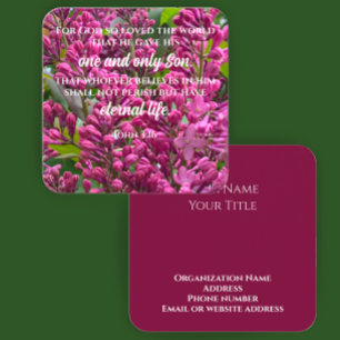 Visite Carré John 3:16 Texte personnalisé de la carte d'écritur