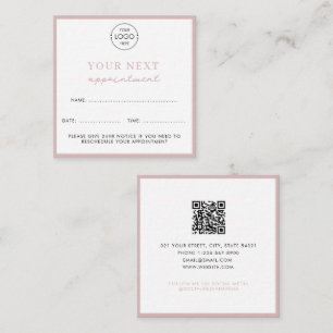 Visite Carré Logo d'affaires Beauté Carte de rendez-vous rose p