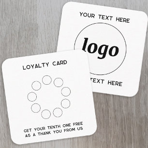 Visite Carré Logo simple et carte de fidélité promotionnelle te