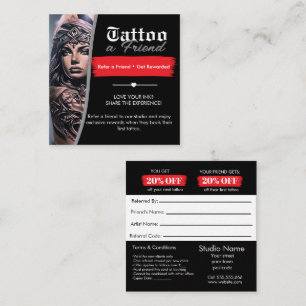 Visite Carré Modèle de carte de parrainage de tatouage   Faire 