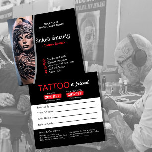 Visite Carré Modèle de carte de parrainage de tatouage   Faire 