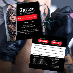 Visite Carré Modèle de carte de parrainage de tatouage   Faire 