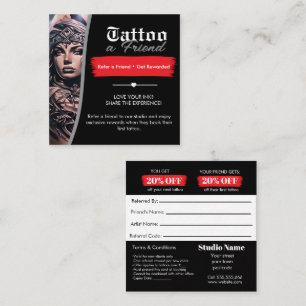 Visite Carré Modèle de carte de parrainage de tatouage   Faire 