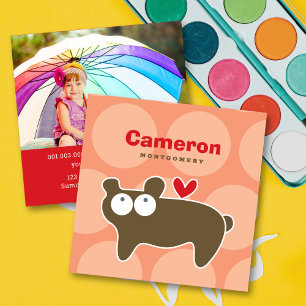 Visite Carré Photo de profil de carte d'appel de l'ours brun de