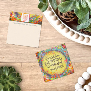 Visite Carré Quelque Chose De Merveilleux Citation Floral Carte