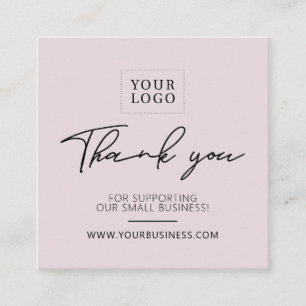Visite Carré Rose Poussiéreux Simple Merci Carte de Crédit à In