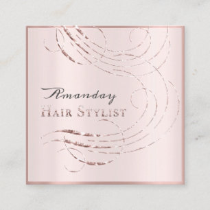 Visite Carré Salon de coiffure - Carte de rendez-vous Pink Past