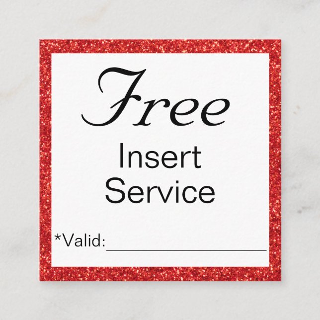 Visite Carré Service promotionnel ou carte de réduction (Devant)