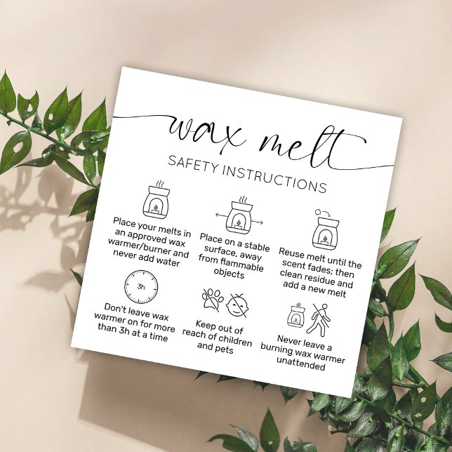 Visite Carré Wax Melts Care Carte de remerciements Élégant Scri (Créateur téléchargé)