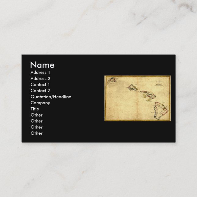 Visite Carte 1837 - îles d'Hawaï de cru hawaïennes (Devant)