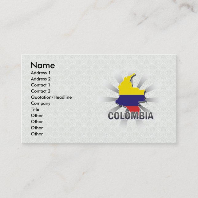 Visite Carte 2,0 de drapeau de la Colombie (Devant)