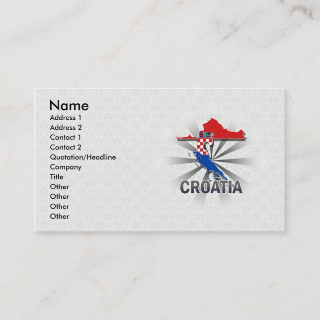 Visite Carte 2,0 de drapeau de la Croatie (Devant)