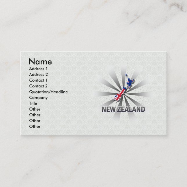 Visite Carte 2,0 de drapeau de la Nouvelle Zélande (Devant)