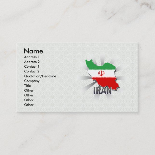 Visite Carte 2,0 de drapeau de l'Iran (Devant)