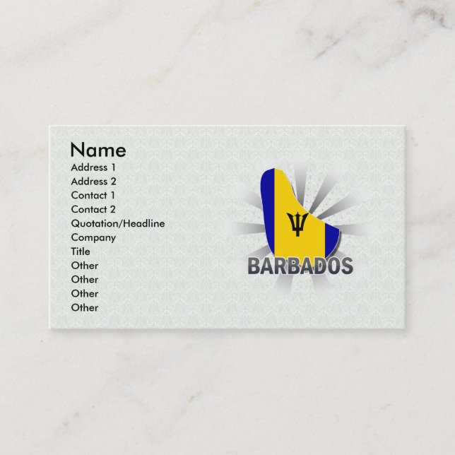 Visite Carte 2,0 de drapeau des Barbade (Devant)