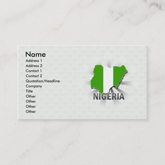Visite Carte 2,0 de drapeau du Nigéria (Devant)