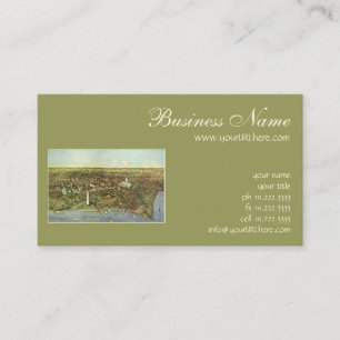 Visite Carte antique avec une vue panoramique de Washingt