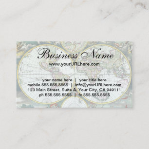 Visite Carte antique du monde du 17e siècle, Frederick De