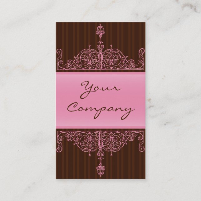 Visite Carte antique rose et Brown de cadre (Devant)