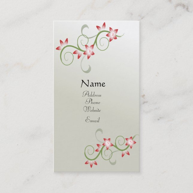 Visite Carte assez florale de profil (Devant)