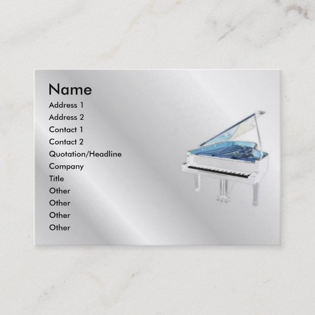 Visite Carte blanche de profil de piano (Devant)