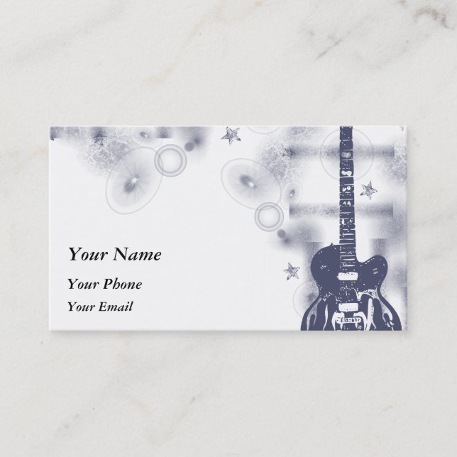 Visite Carte bleue graphique de profil de guitare (Devant)