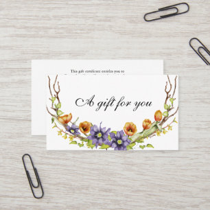 Visite Carte cadeau aux fleurs de ressort d'eau