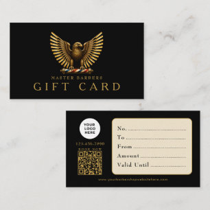 Visite Carte Cadeau Code Qr Logo Aigle Doré Salon de Coif