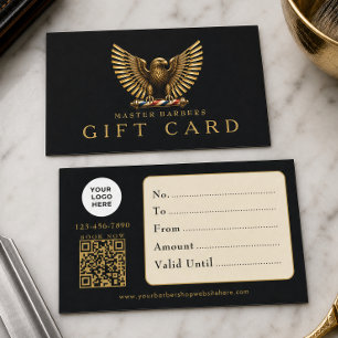Visite Carte Cadeau Code Qr Logo Aigle Doré Salon de Coif