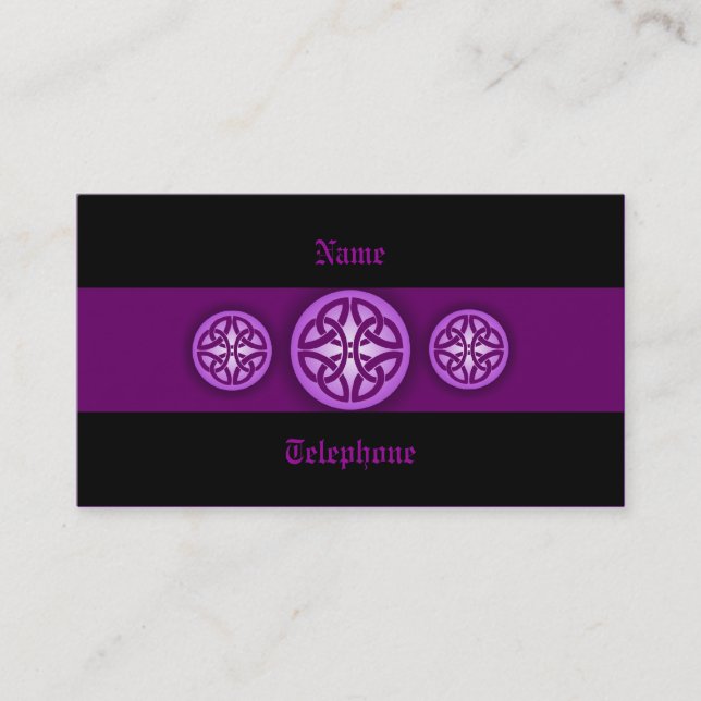 Visite Carte celtique de profil - pourpre et noir 4 (Devant)
