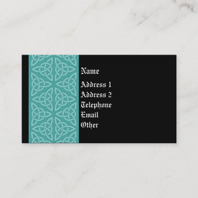 Visite Carte celtique de profil - vert de menthe et noir (Devant)