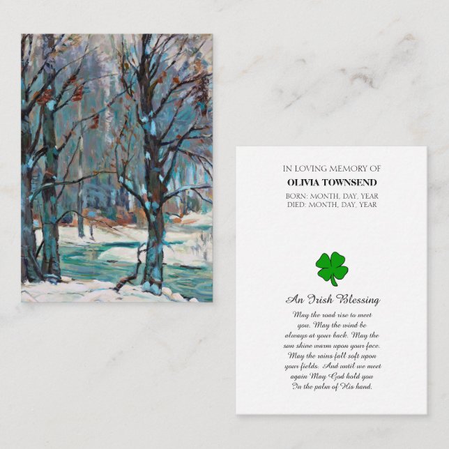 Visite Carte commémorative de prière (Devant / Derrière)