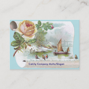 Visite Carte commerciale victorienne de rose d'abricot