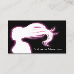 Visite carte d'affaires du salon de coiffure rose