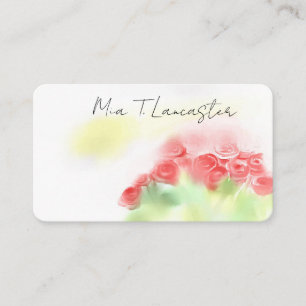 Visite Carte d'affaires florale de roses à l'aquarelle vi