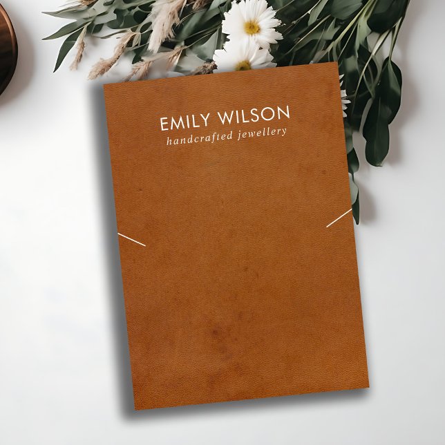 VISITE CARTE D'AFFICHAGE DE BRACELET EN CUIR TANÉ (Créateur téléchargé)