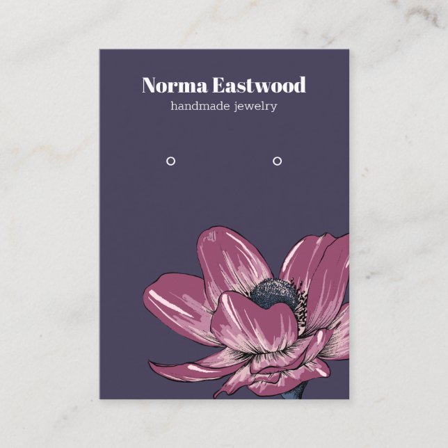 Visite Carte d'affichage de la floraison de fleurs d'aném (Devant)