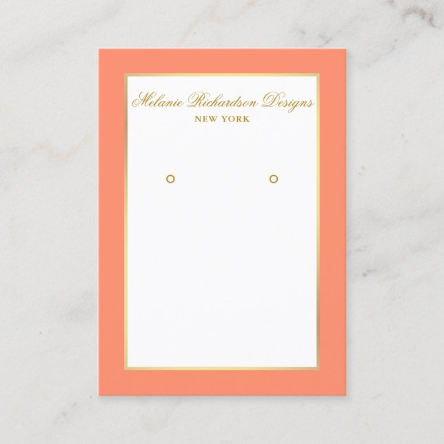 Visite Carte d'affichage de l'oreille Gold et Coral (Devant)